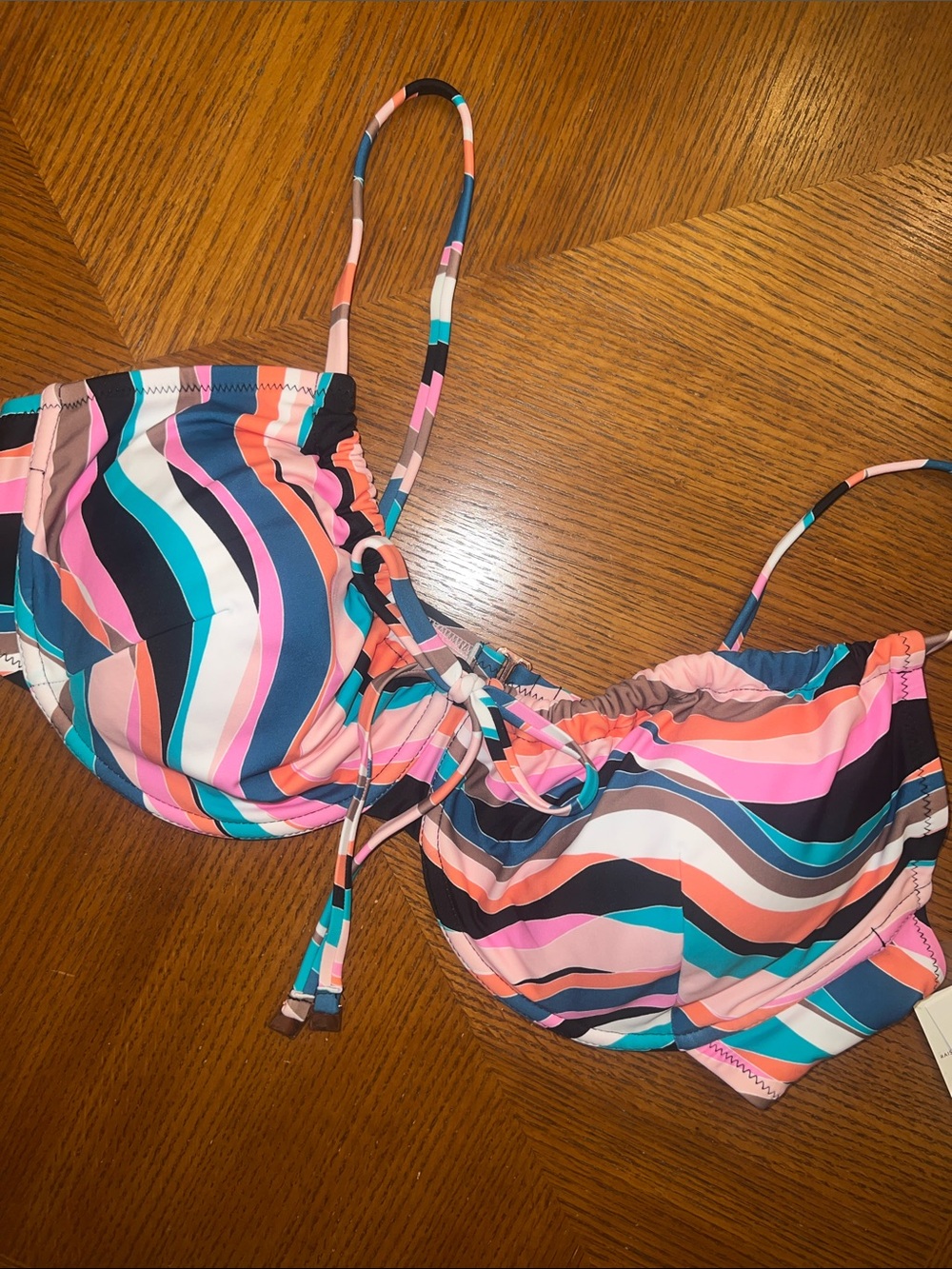 Multi-Color Size 18 padded Striped Bikini Top B34